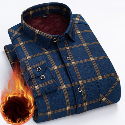 【Rozmiary L–5XL】Nowa męska koszula ocieplana polarem po obu stronach na jesień i zimę – modna i uniwersalna.
