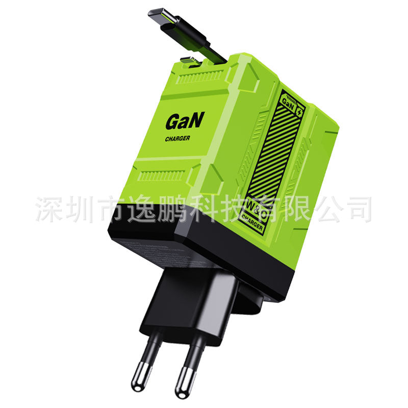 ⚡ Cargador rápido 2 en 1 compatible con GaN de 120 W para iPhone, teléfonos móviles y tabletas 🔋