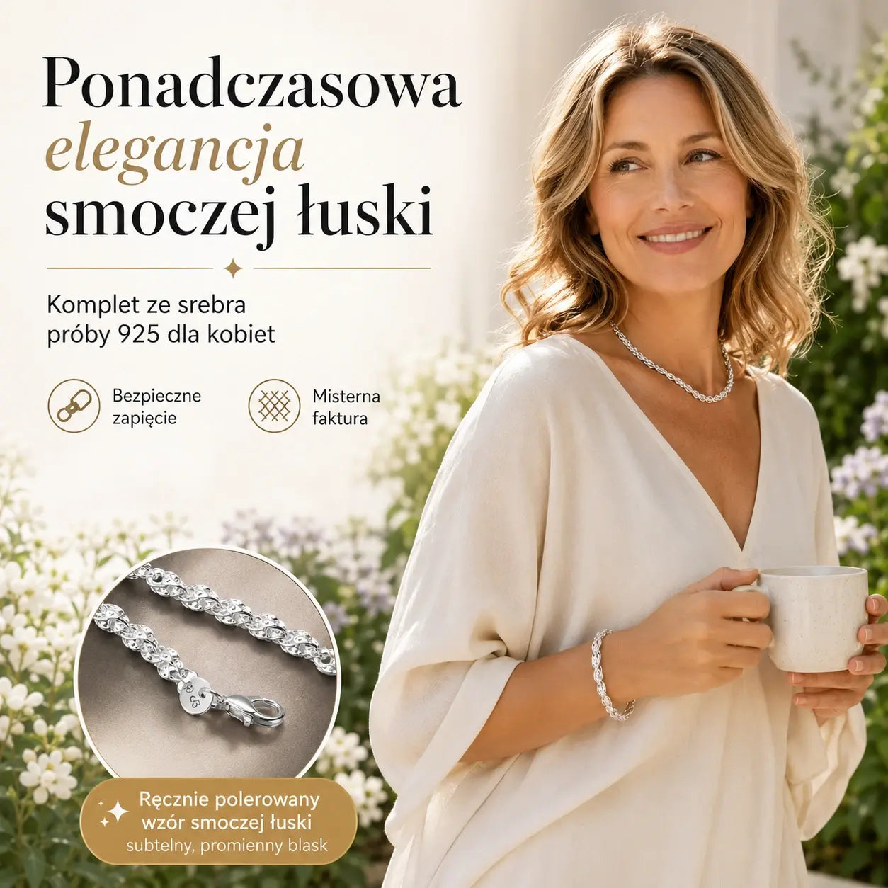 【Naszyjnik + Bransoletka】Modny zestaw biżuterii