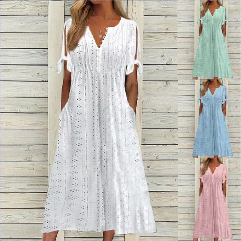 💋【🏆 El más vendido】Vestido sencillo de mujer de talla grande en color liso, suelto y casual ✅️ Pago contra reembolso