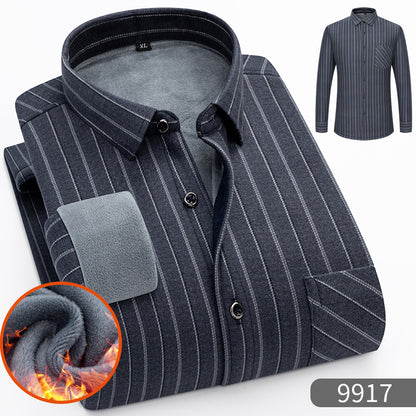 🔥👔【L-5XL】Wiosenna ciepła koszula biznesowa z długimi rękawami