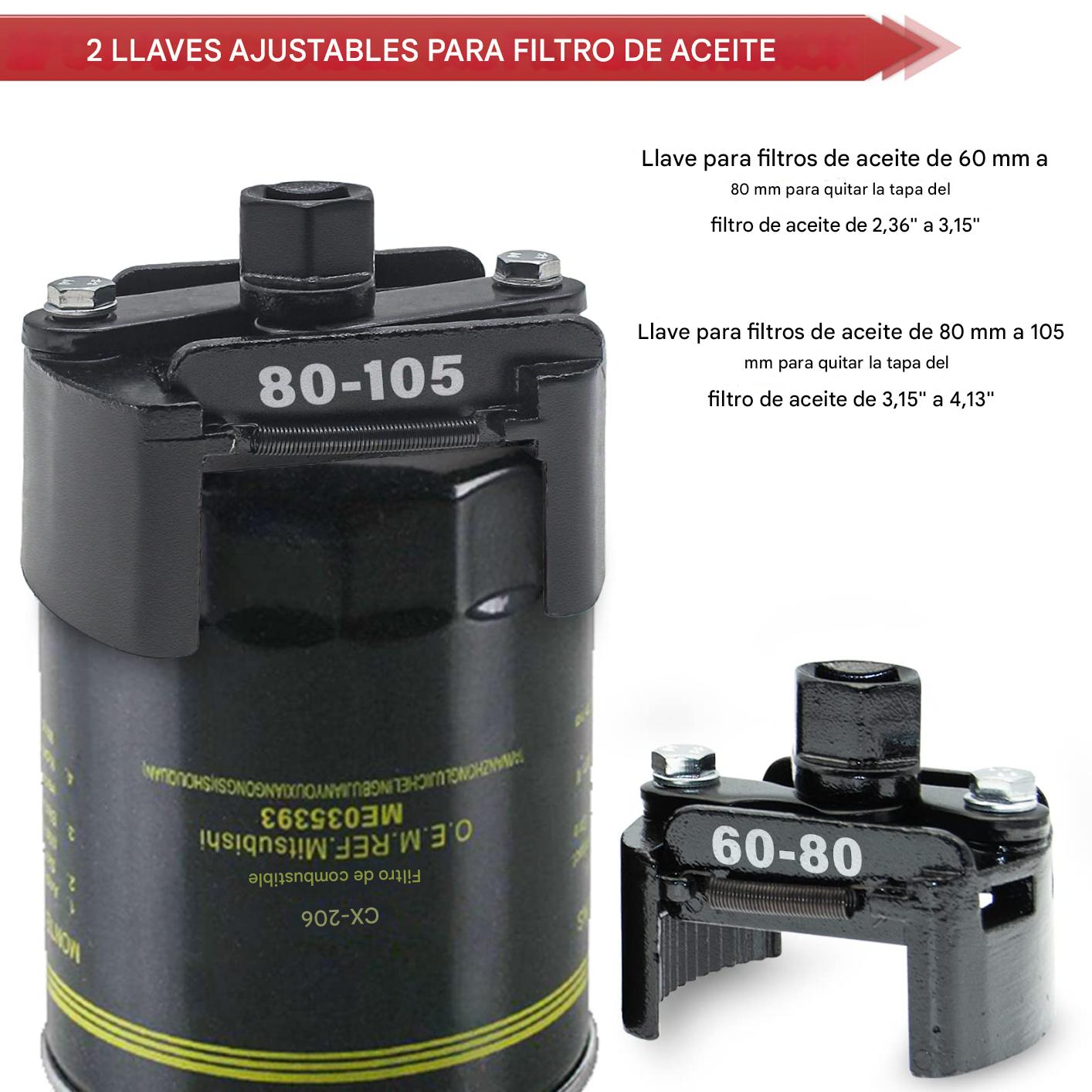 🔥Oferta por tiempo limitado【60-80 mm】🚗Llave de extracción de filtro de coche ajustable en forma de U