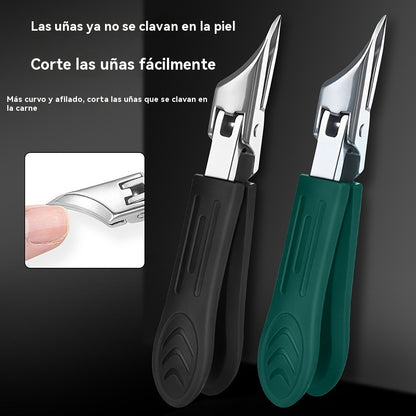 🔥【Modelo 2026】🔥 Cortaúñas antisalpicaduras con borde inclinado de 25° (juego de 3 piezas)