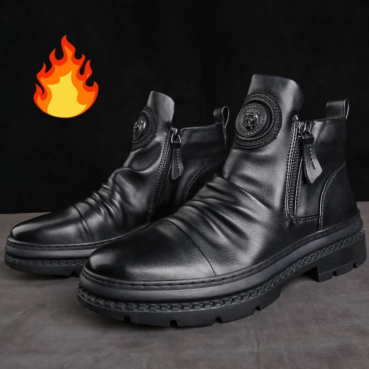 🔥⏳【39-44】2024 nove visokokvalitetne moderne muške čizme od prave kože ručno izrađene