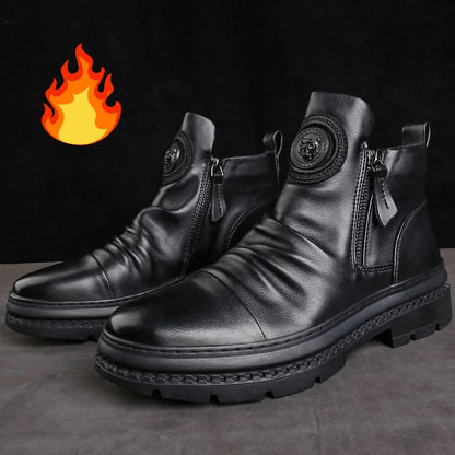 🔥⏳【39-44】2024 nove visokokvalitetne moderne muške čizme od prave kože ručno izrađene