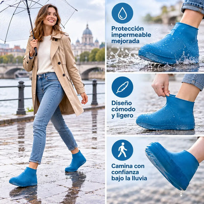 🥾💦Pack de 3 pares de cubrezapatos de goma resistentes | Protección contra agua y barro