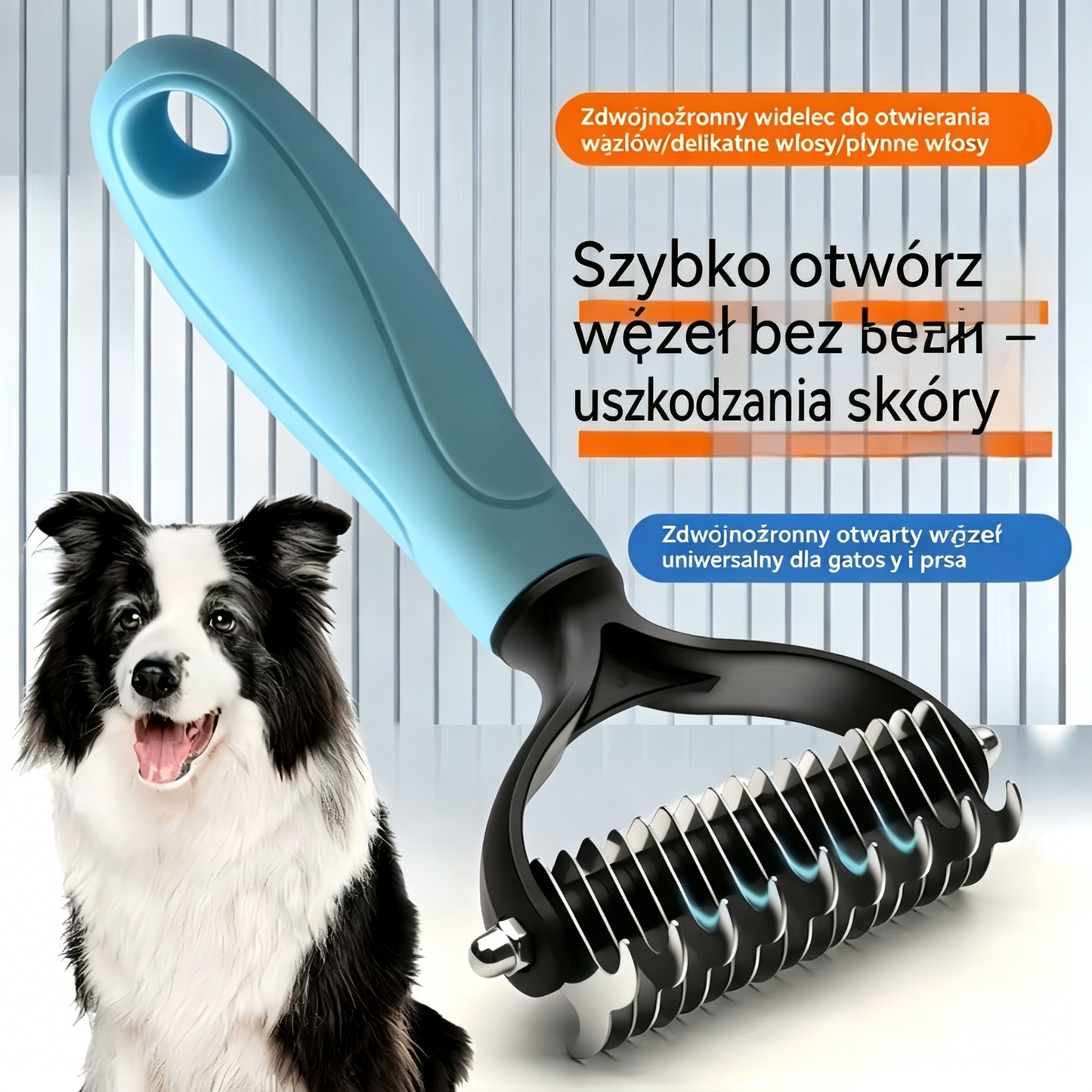 🐾🐱 Kup 1, drugi GRATIS! 2 sztuki tylko za 99 zł! Dwustronna szczotka do usuwania sierści zwierząt ✨