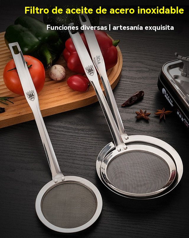 🍲 Compra 1 y llévate 1 gratis – Cuchara coladora de aceite de acero inoxidable 304