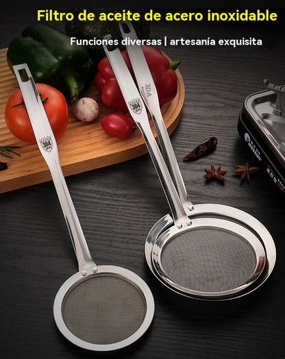 🍲 Compra 1 y llévate 1 gratis – Cuchara coladora de aceite de acero inoxidable 304