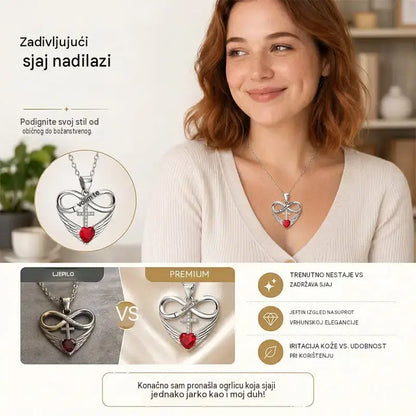 ✨Ogrlica s križem, beskonačnim srcem i privjeskom u obliku krila