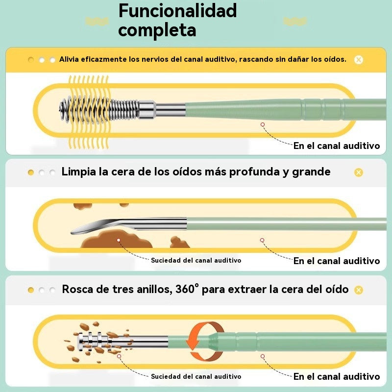 👂 Juego de 6 herramientas para eliminar cerumen con bolsa de almacenamiento | Kit completo para el cuidado auditivo | 🎁 Compra 1 y llévate 1 gratis