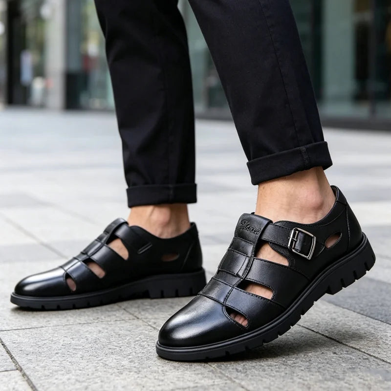 👞Muške ležerne sandale od prave kože s mekim potplatom｜Prozračne, udobne i vrhunskog izgleda