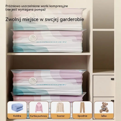 🧳 5 sztuk 💨 Duże kompresyjne worki próżniowe do przechowywania: bez potrzeby używania pompki, szczelne i idealne do oszczędzania miejsca w walizce i w domu ✈️