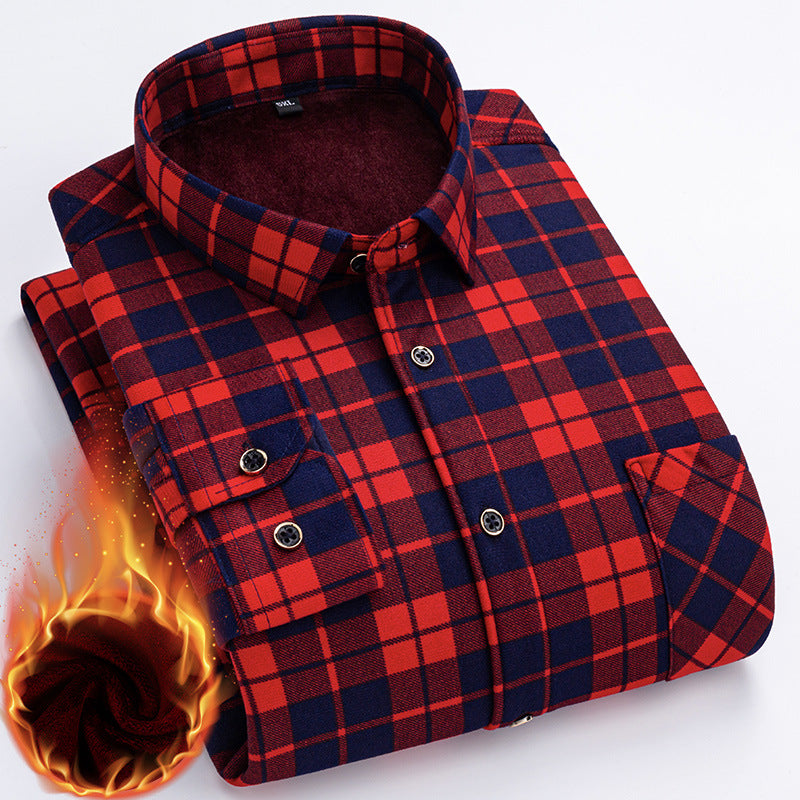 【Rozmiary L–5XL】Nowa męska koszula ocieplana polarem po obu stronach na jesień i zimę – modna i uniwersalna.