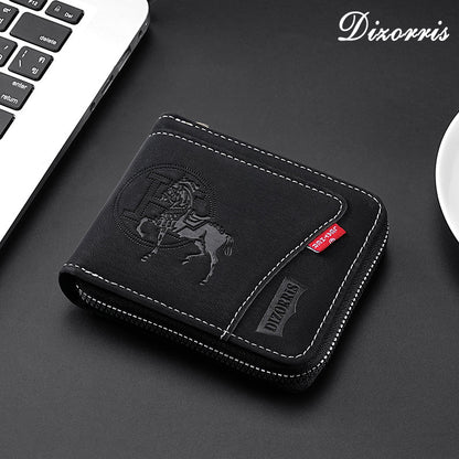 🔥🔥Nueva y elegante cartera corta con cremallera de estilo retro para hombre.