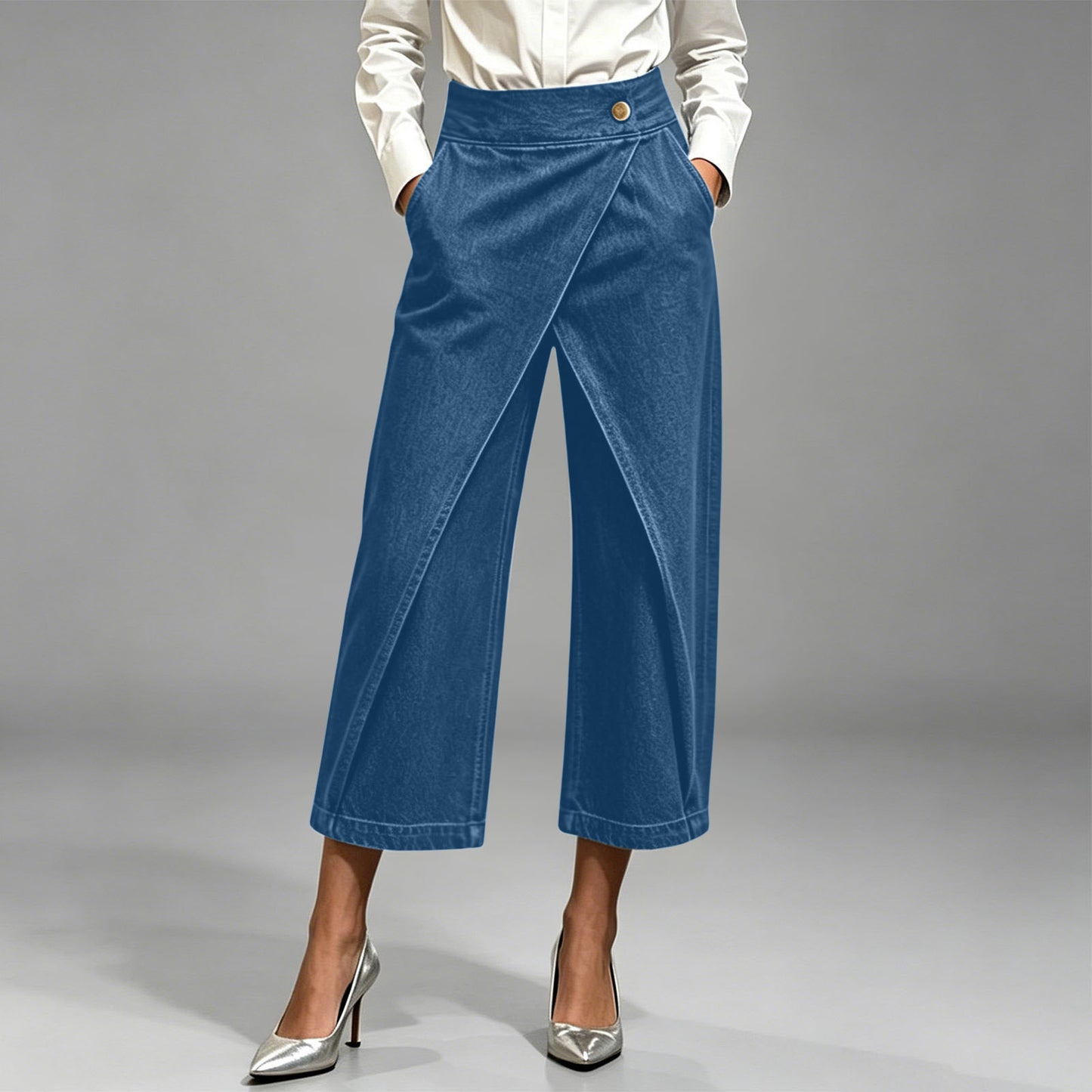 👖【S-2XL】Ženske ležerne traperice s nepravilnim crossover dizajnom