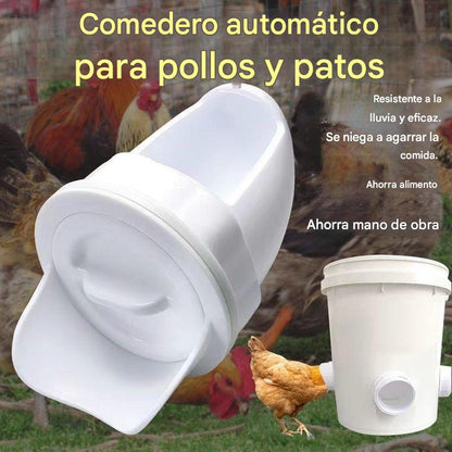 🐓【Puncher + 10 Comederos】Comedero automático para pollos, patos y gansos