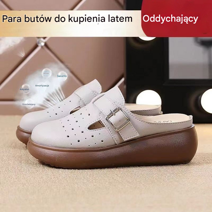 ✨50% OFF【35-40】 Ръчно изработени дамски кожени сандали с дебела, мека подметка – комфорт през целия ден