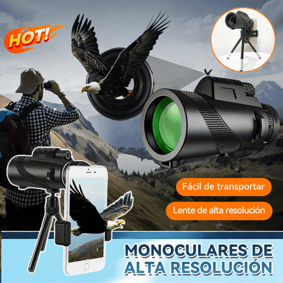 🔭🔭Monoculares: gran aumento, visión nocturna de alta definición, 40*60, se pueden conectar al teléfono móvil para tomar fotografías 🌙✨