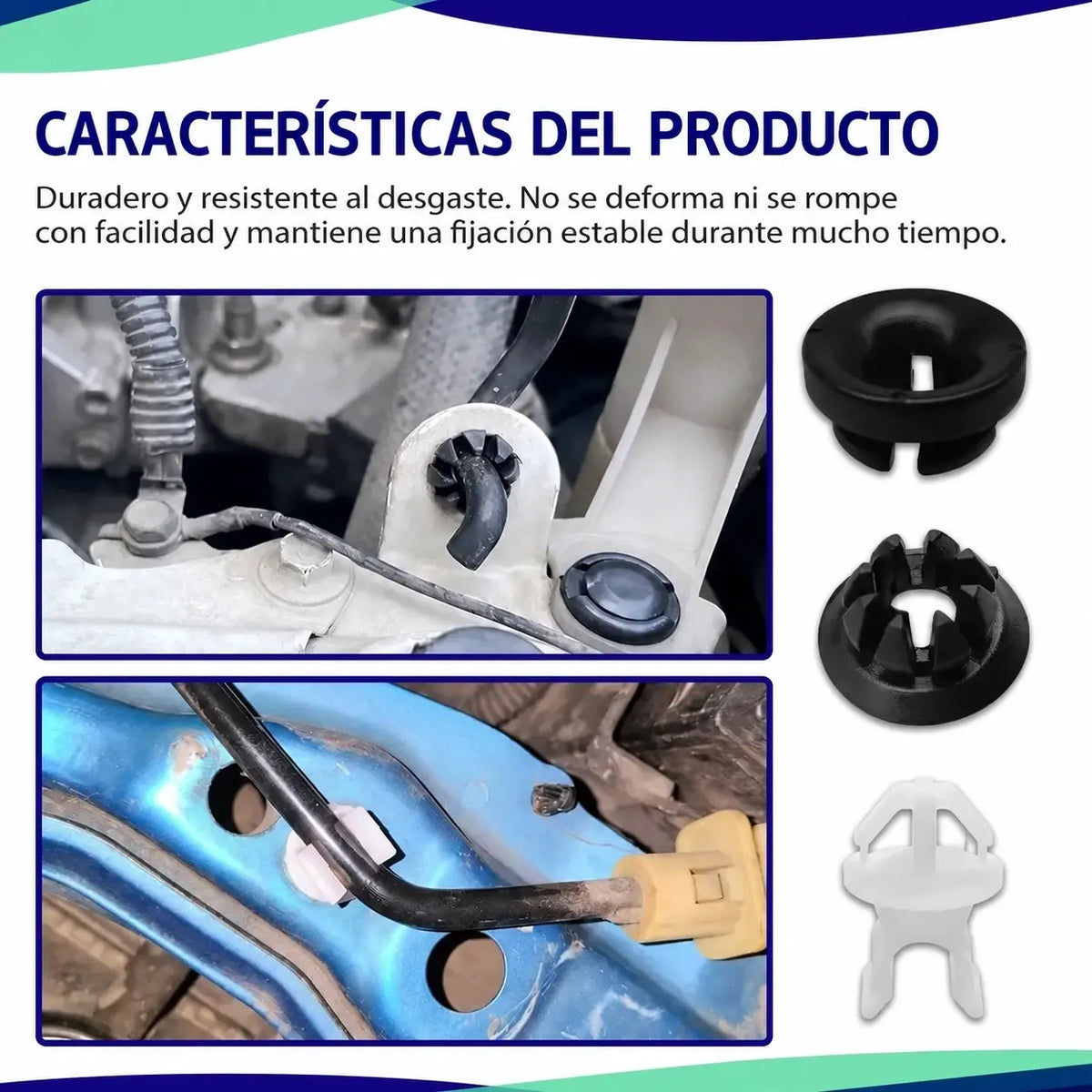 🚗(1 paquete contiene 150 unidades)🔧 Juego de clips de plástico universales para varillas de soporte de amortiguadores de coche