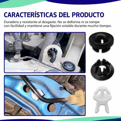 🚗(1 paquete contiene 150 unidades)🔧 Juego de clips de plástico universales para varillas de soporte de amortiguadores de coche