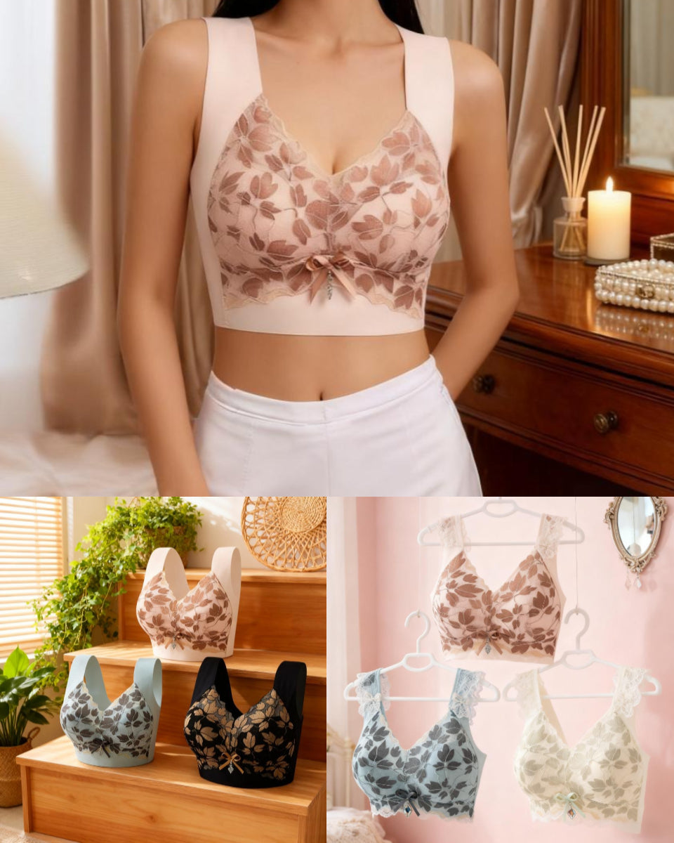 💌🌈【Pack de 3】【Tallas M-4XL】Sujetador sin costuras para mujer, ideal para bustos grandes. Push-up, sin aros, cómodo y con una bonita espalda.