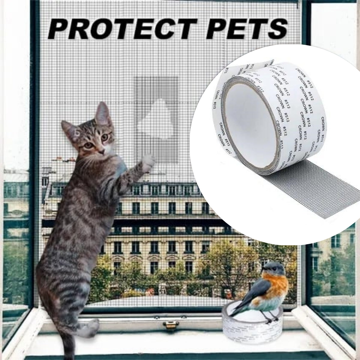 Paquete de 3 (🔥🔥Oferta de último día - Compre 1 y obtenga 2 gratis) Reparación de vidrio de pantalla subsidiada - Pantalla de reparación de puerta de aluminio - Cinta de reparación repelente de mosquitos - Agujeros