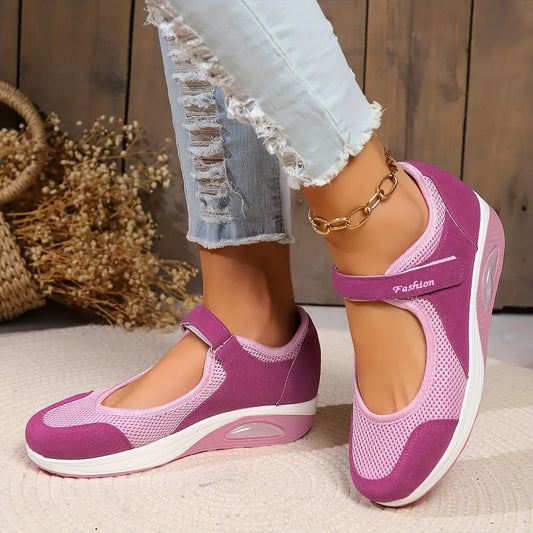 ✨【50% zniżki 🔥】【35-43】Damskie wygodne trampki z siateczką i grubą podeszwą-4362862