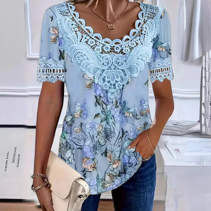【50% popusta】💐 Ženska čipkasta bluza s V-izrezom, udobna i prozračna