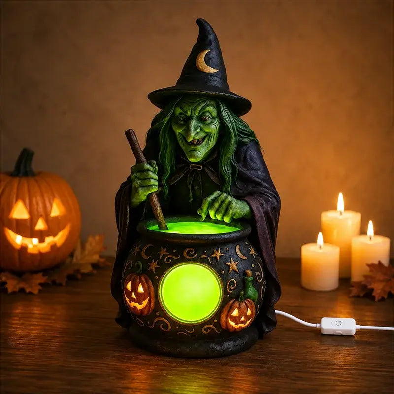 🧙‍♀️🎃 Halloweenowa figurka czarownicy w kociołku