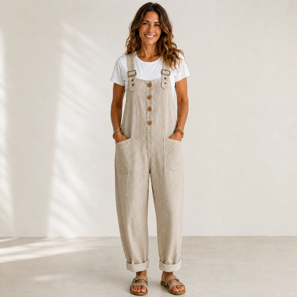 ⏰🔥 ¡Oferta Especial 50% OFF! 👖 Peto Casual de Mujer – Corte Holgado y Botones Elegantes para Comodidad Total 🌸✨
