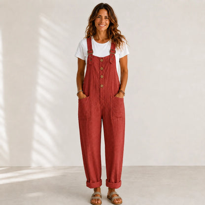 ⏰🔥 ¡Oferta Especial 50% OFF! 👖 Peto Casual de Mujer – Corte Holgado y Botones Elegantes para Comodidad Total 🌸✨