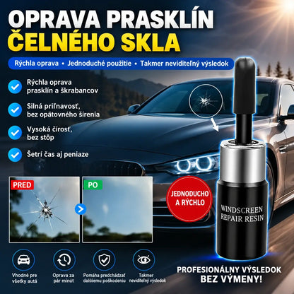 🚗【3-dielna súprava】Opravná živica na čelné sklo na opravu drobných prasklín a poškodení od kamienkov -