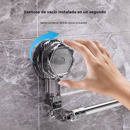 🚿✨【¡Compra 1 y llévate otro gratis】 Barra de toalla con ventosa ajustable: no requiere perforar, no daña y tiene un agarre cómodo.