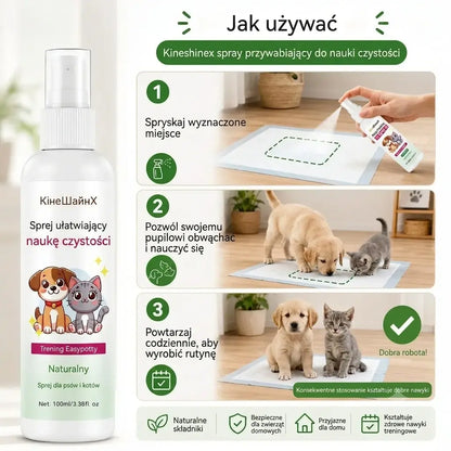🐶🐱 Spray do nauki czystości dla psów i kotów – wspomaga trening załatwiania potrzeb w wyznaczonym miejscu ✨