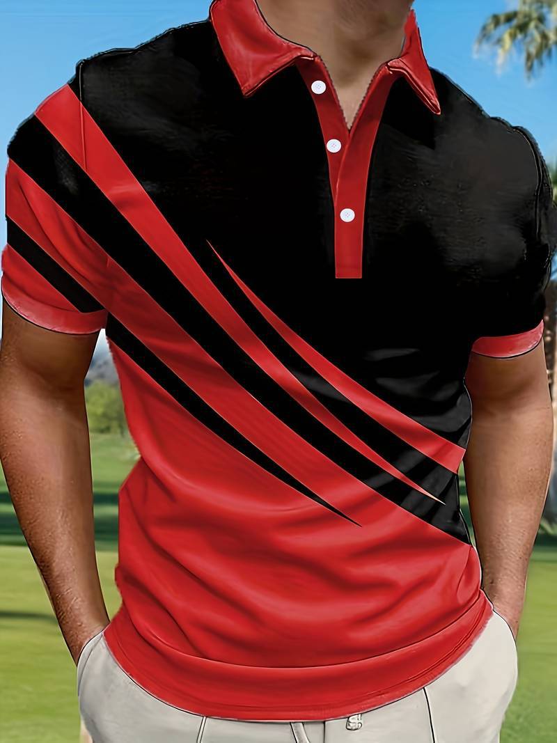 🔥【Плащане при доставка】👔Мъжка нова лятна тениска POLO с 3D принт（S-6XL）