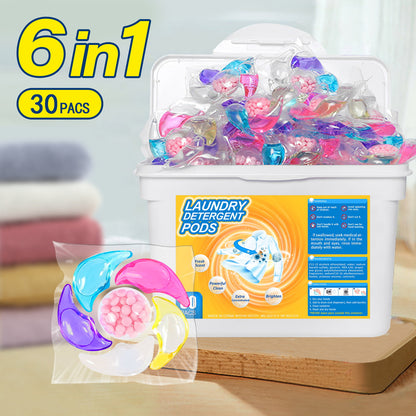 ✨👚【100 части】✨ Изключително голяма кофа 6 в 1 перли с аромат на пране за премахване на петна и оставяне на аромат, изглаждане и премахване на акари и бактерии