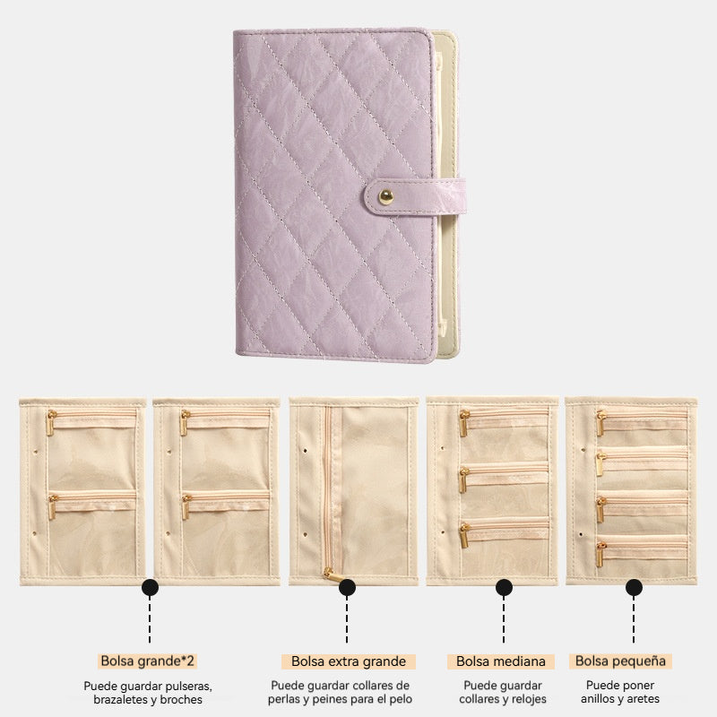 🔥 Ofertas Irresistibles -50% 🔥 Elegante bolso organizador de joyas portátil con estampado de cuadros.