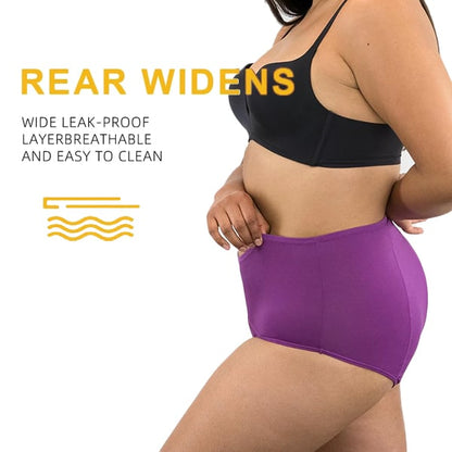🎉【L-8XL】【Pack de 5】Bragas de cintura alta antifugas para mujer