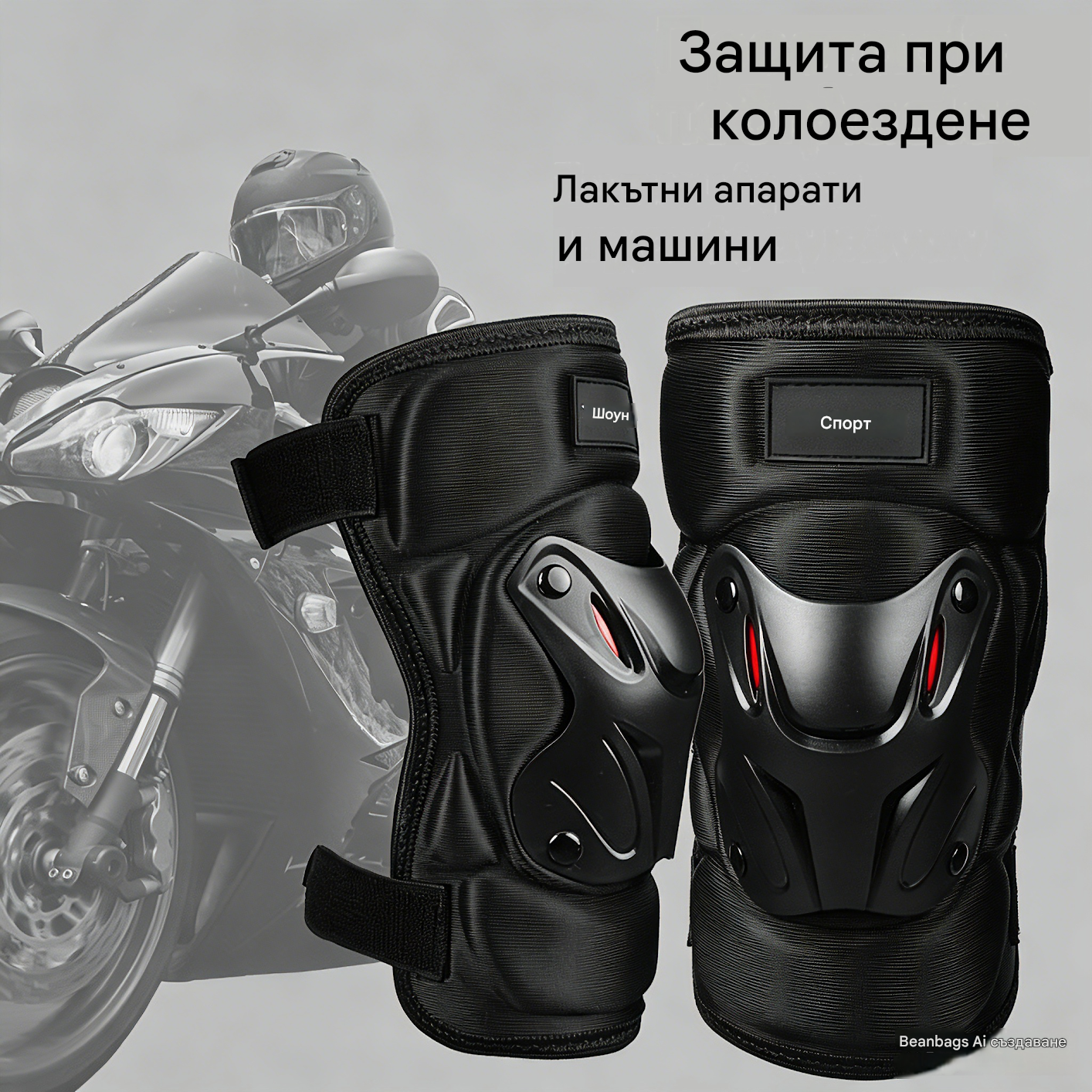 🏍️ Възползвайте се от 40% отстъпка, когато купувате сега! 🛡️ Комплект бандажи за колене и лакти за мотоциклет – Удароустойчиви, с регулируеми презрамки и дишаща подплата – безопасност, необходима за шофиране, каране на кънки или каране на велосипед 💪