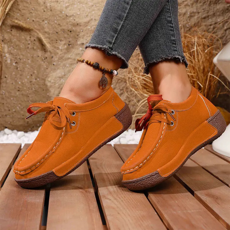 💖【Rozmiary 36–43】Damskie buty na platformie z okrągłym noskiem – wygodne i eleganckie.