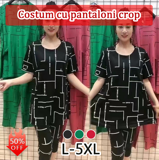 Płatność przy odbiorze🔥【L-5XL】Krótki damski garnitur z krótkim rękawem, nowy styl 2026, swobodny, dla kobiet w średnim i starszym wieku