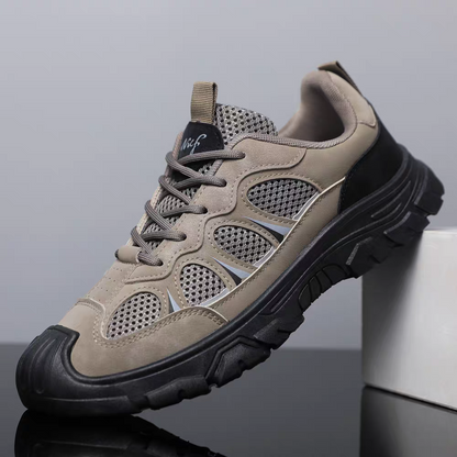Męskie letnie sneakersy z oddychającą siateczką – sportowe buty casual z miękką podeszwą ortopedyczną, antypoślizgowe, pomagające łagodzić ból stóp