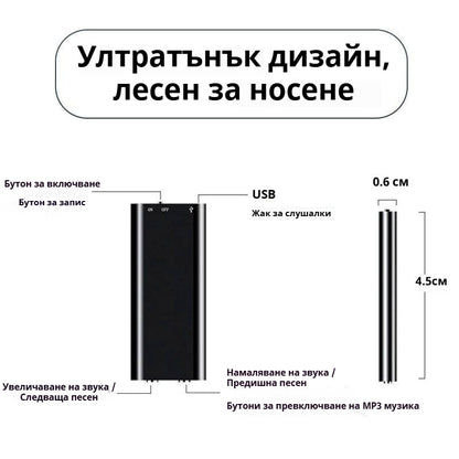 Плащане при доставка  |  Мини диктофон с интелигентно гласово активиране