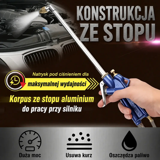 Pneumatyczny pistolet czyszczący 2 w 1 – silny strumień powietrza i wody pod ciśnieniem do dokładnego czyszczenia