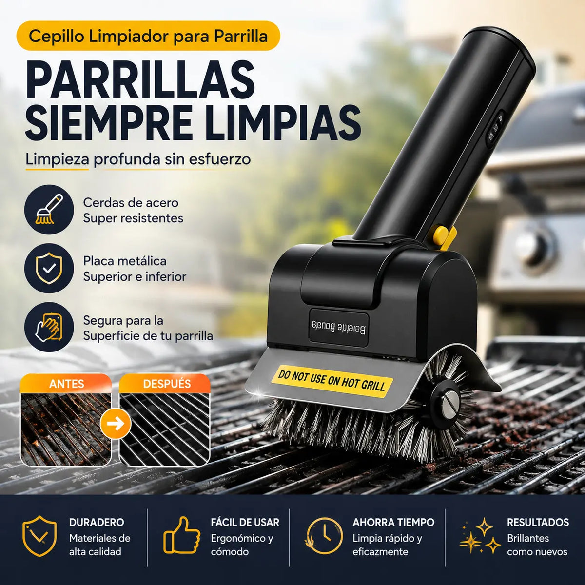 🔋🧹 Cepillo eléctrico inalámbrico para limpieza de barbacoas – batería de litio, multifuncional y fácil de usar 🔥🍖