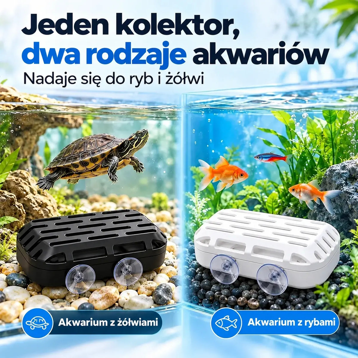 Automatyczny odkurzacz do odchodów żółwi i akwariów | Usuwa odchody i resztki pokarmu | Pomaga utrzymać czystą wodę i ograniczyć częstotliwość jej wymiany