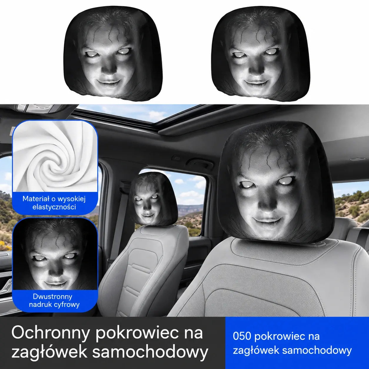 Pokrowce na poduszki samochodowe z zabawnym motywem