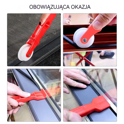 【1 zestaw 4 sztuk】Zainstaluj ekran okienny Taśma uszczelniająca do okien Koło dociskowe Taśma uszczelniająca do okien Narzędzie instalacyjne