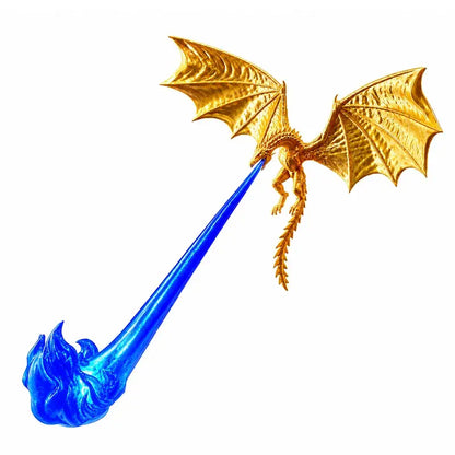 Lampa LED 3D w kształcie smoka ziejącego ogniem | Świecąca dekoracja fantasy na półkę